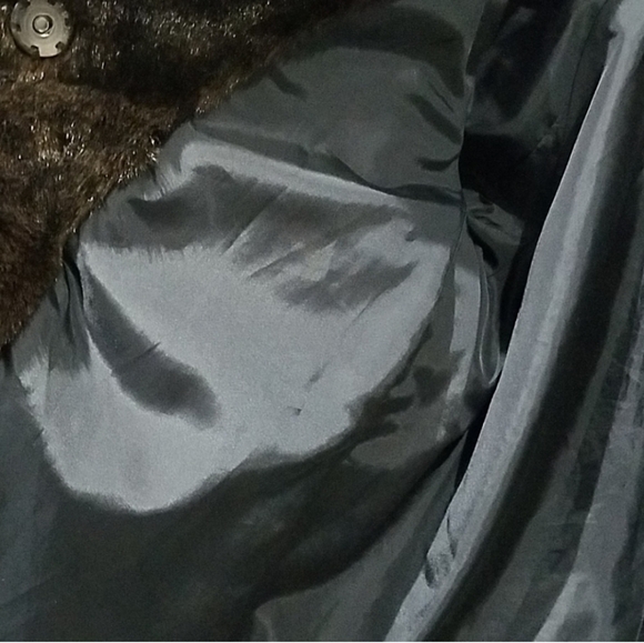 KENNETH COLE NY FAUX FUR DARK BROWN SHORT COAT VEGAN - Picture 6 of 10